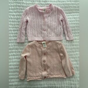 Charming Pink Knit Cardigan Set for Kids